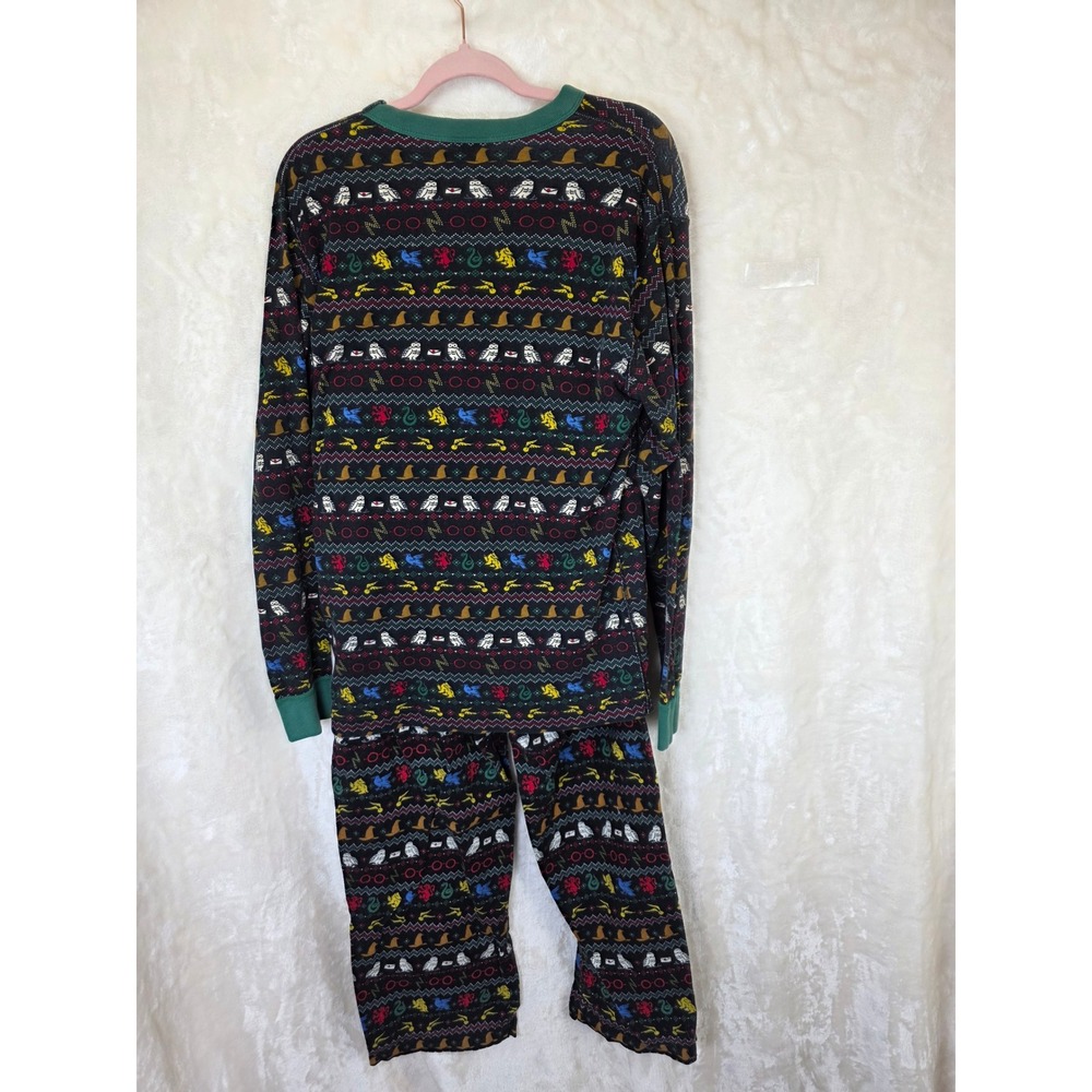 Hanna Andersson Harry Potter Organic Cotton Pajama Set Large Fair Isle Wizarding - Picture 2 of 12